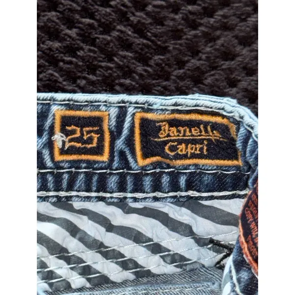 Rock Revival‎ Jeans Womens Blue Janelle Capri Wash Denim Size 25 - Image 5