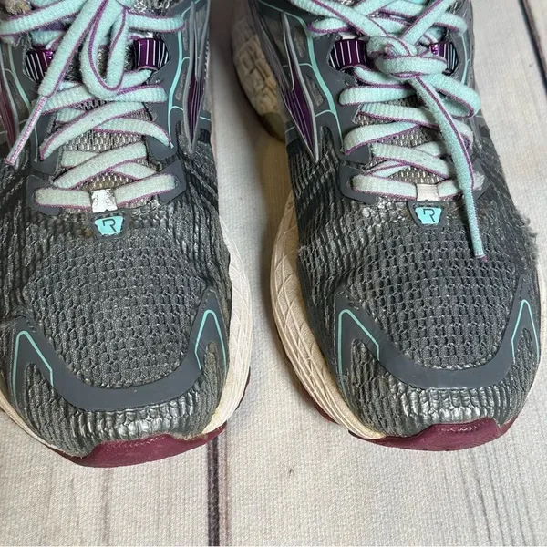 BROOKS RAVENNA DNA RUNNING ATHLETIC SHOES‎ Women’s Sz 7.5 AQUA/ GREY - Image 3