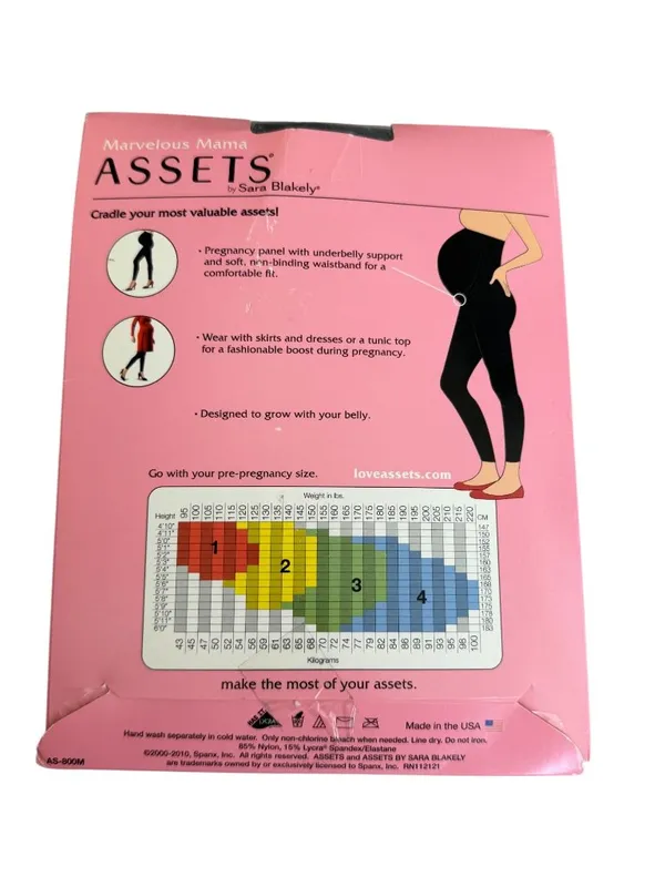 SPANX Assets Black Maternity Lucky Leggings NEW Size 2 - Image 3