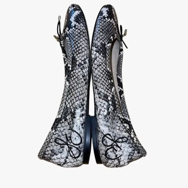 Sam Edelman Womens Leather Snakeskin Print Felicia Slip-on Ballet Flats Gray 7.5 - Image 2