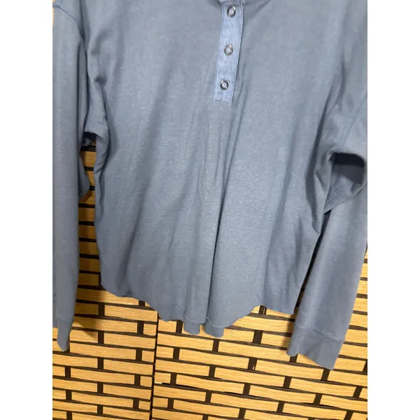 The Normal Brand Blue‎ Henley Top Size Medium Blue - Image 4