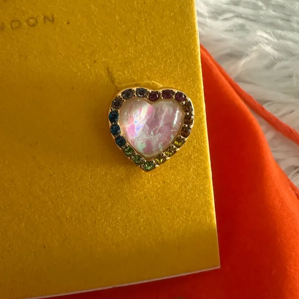 Kurt Geiger Pace‎ Crystal Opal Heart Earrings - Image 4