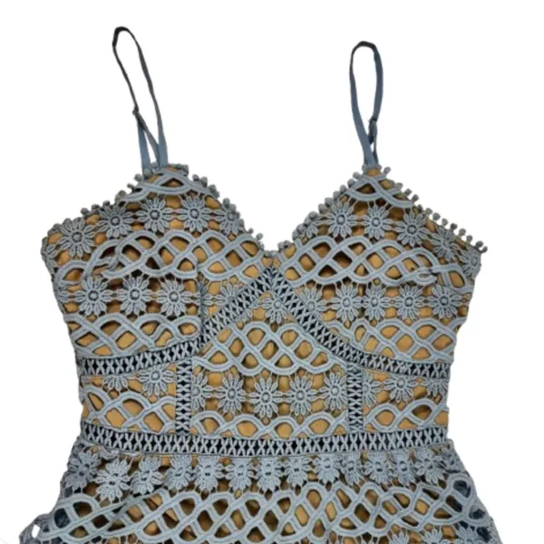 Lulus Beauty & Lace Light Blue Crochet Mini Dress - Image 4