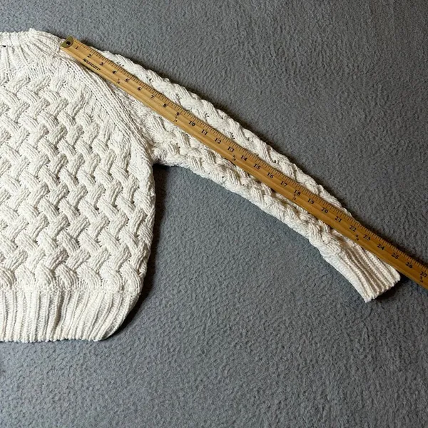 Kendall & Kylie Sweater Womens XS Cream‎ Crew Neck Long Sleeve Pullover Chunky - Image 6