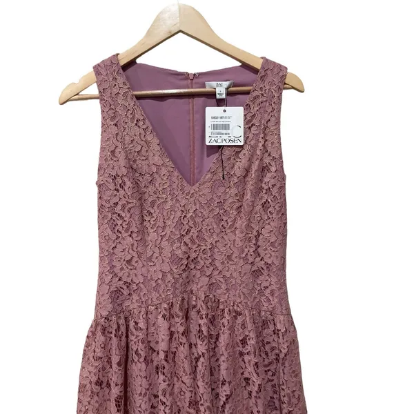 ZAC Zac Posen mauve/gold lace cocktail dress Size 6‎ - Image 7