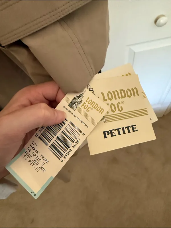 NWT Vintage London Fog Tan Khaki Trench Coat Rain Coat Size 10P Petite - Image 3