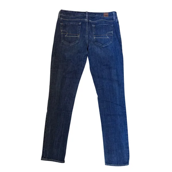 American Eagle Women Skinny Jeans Blue Denim Medium Wash Size 8 Regular Stretch - Image 2