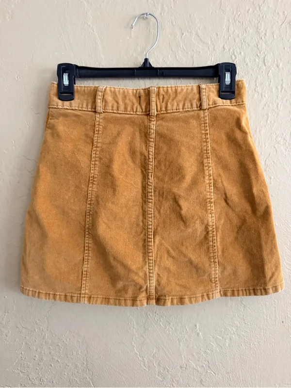 BDG Mustard Corduroy Button-Front Mini Skirt - Image 3