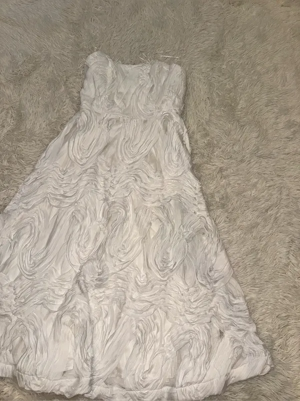 NEW Elliatt Asha 3-D Lace Strapless midi white dress sz XXL - Image 6