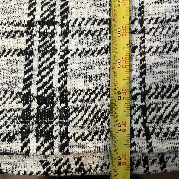 Lou & Grey Plaid Sweater Dress Academia Button‎ Cardigan Women Black White L NWT - Image 6