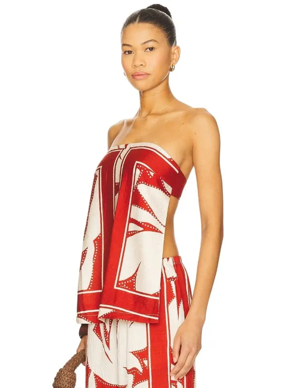 SEVEN WONDERS Arlette Strapless Top in Arlette Red Smal New Womens Tank Tunic - Image 4