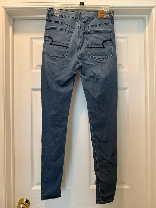 American Eagle Outfitters Women's Dark Blue Stretch Skinny Jeans - Image 2