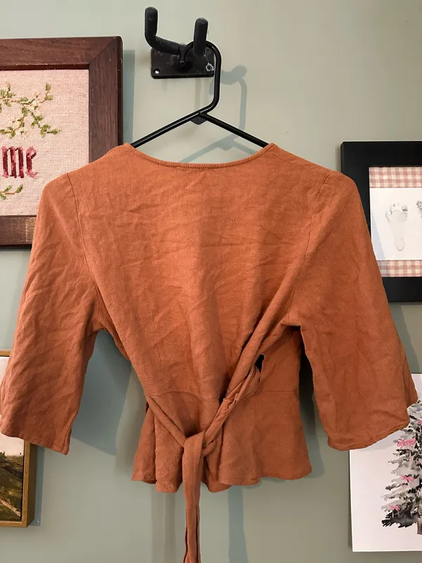Wrap around shirt Orange Size XS - Image 2