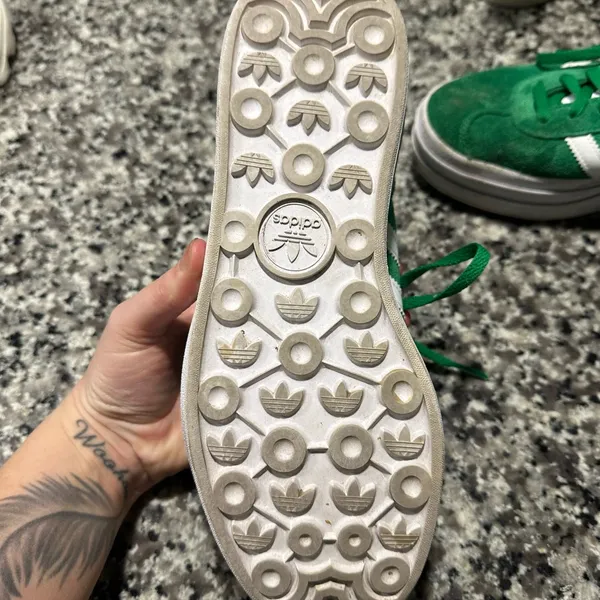 Adidas Women’s Green Suede Campus Platform Sneakers - Image 3