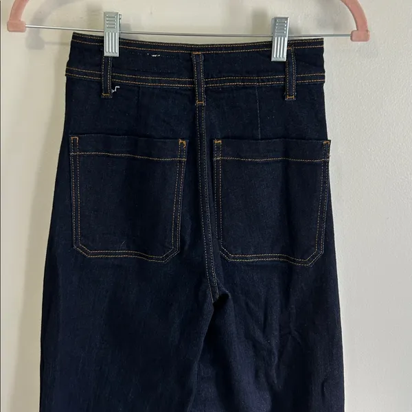 Zara Marine Straight Patch Pocket High Rise Jeans - Image 8