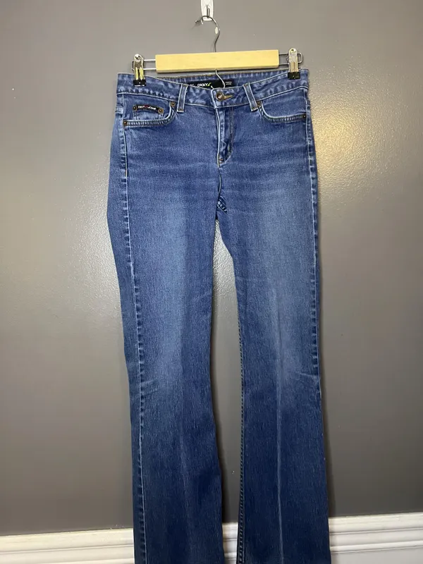 DKNY Jeans Bootcut Jeans Womens 2 Medium Wash Blue Stretch Denim Regular Fit - Image 2