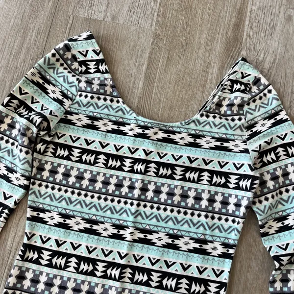 Womens Charlotte Russe Blue Aztec Bodycon Dress - S - Image 2