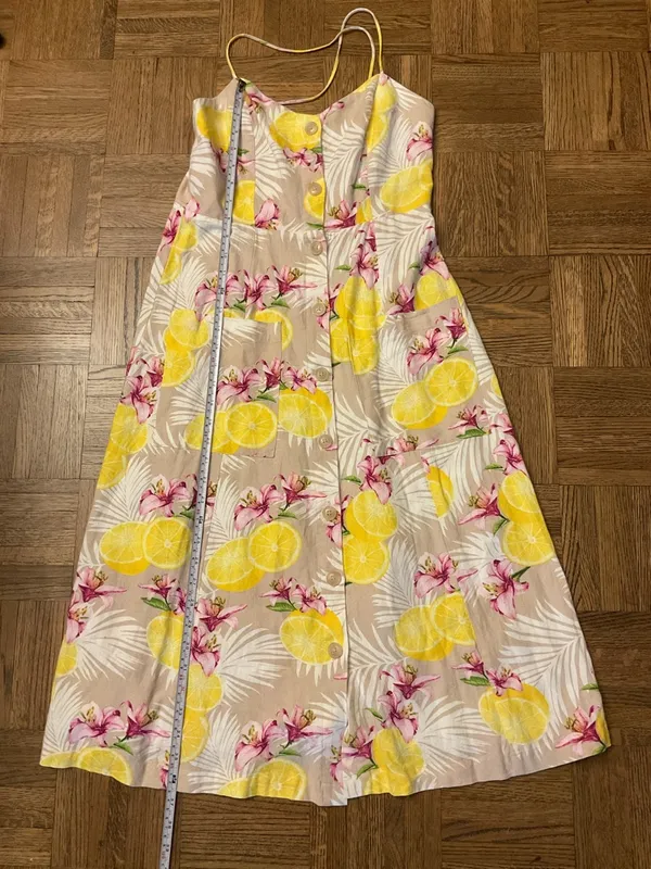 NWOT Lemon Floral Midi Linen Blend Dress - Image 11