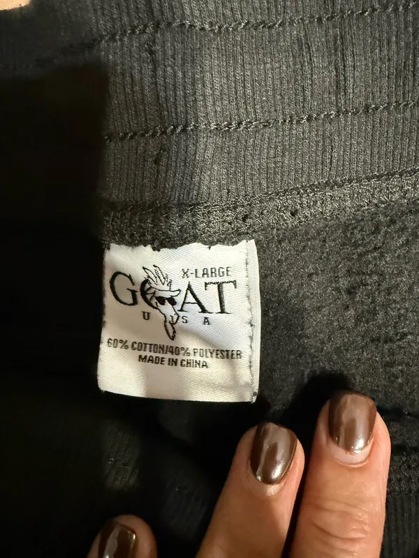 GOAT USA fleece joggers. Has side pockets and one back pocket. Excellent used condition. Worn and washed once, never dried. - Image 4