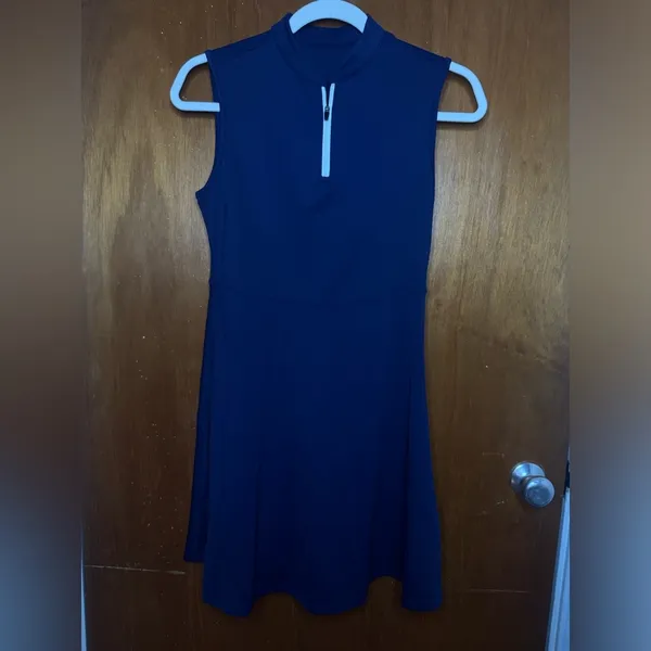 POTILI Tennis Dress for Women Golf Dress Zipper Workout Athletic Dresses - Image 2