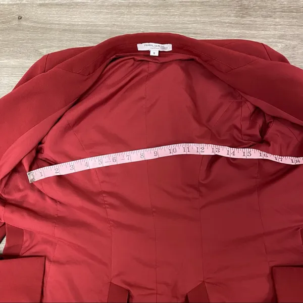 Prabal Gurung Collective Red Side Tie Tailored Blazer Size 0 - Image 9
