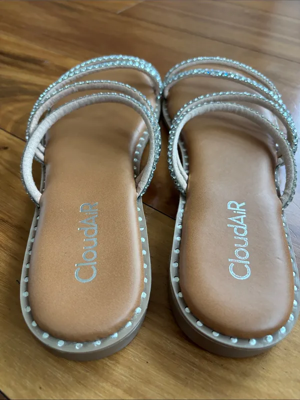 Rhinestone sandals Tan Size 9 - Image 5