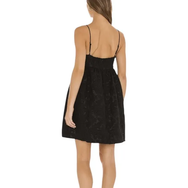 Line & Dot Delilah Mini Dress Black Jacquard Satin Tie XS NWT - Image 3