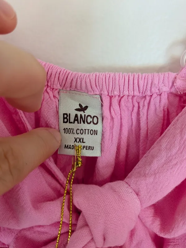Hot Pink Barbie Bubble Gum Pink Tie Front Ruffle Cotton Dress Size M/L NWT - Image 10