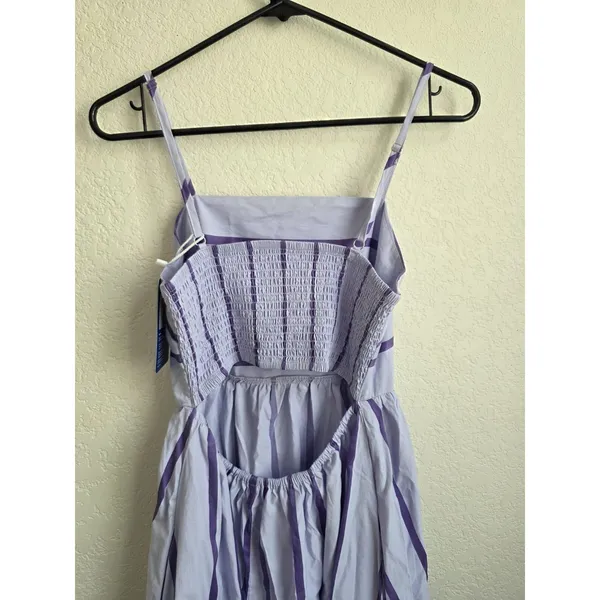ChouYatou Purple Stripe Maxi Sundress NEW Women Size Medium As Seen On tiktok - Image 7