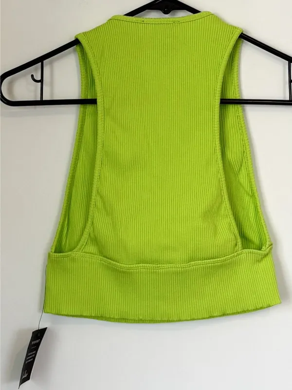NWT Lulus Absolute Edge Lime Green Sleeveless Crop Top - Size: Small - Image 6