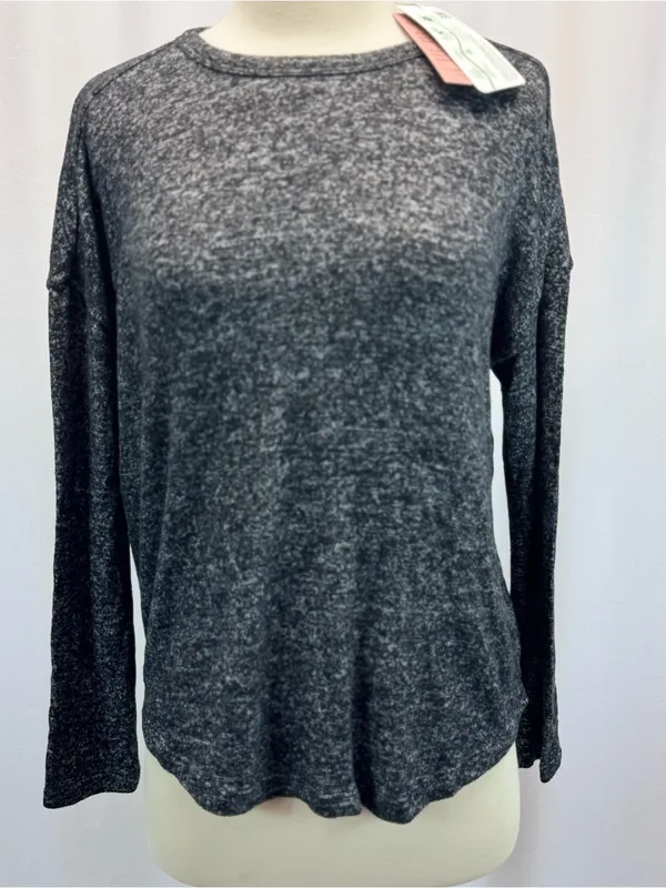 Quince Women's Long Sleeve Heathered Gray Crewneck Top XS Cozy Flowknit Breeze - Image 2