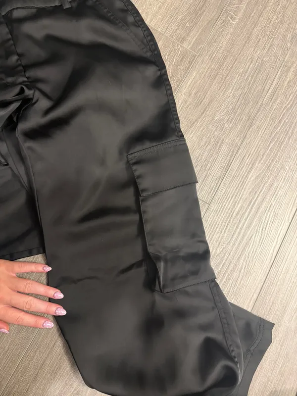 H&M Black Silk Pants - Image 2