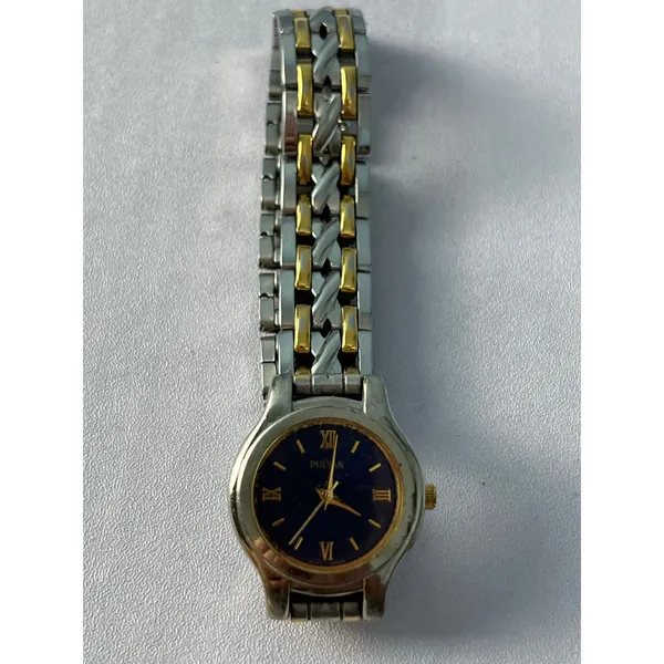 VTG Pulsar Watch Two Tone Gold Silver Water Resist Japan Mvmt Untested - Image 2