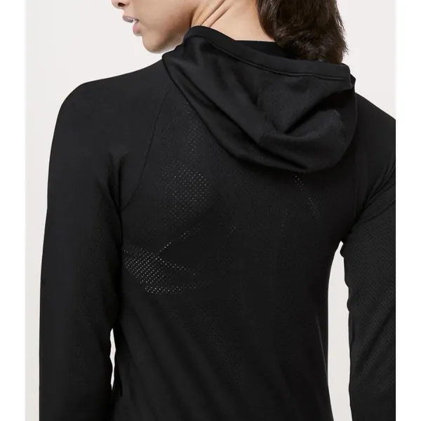 Lululemon Seamless Ventilate Jacket Black Hooded Full Zip Running Gym Womens 6 - Image 3
