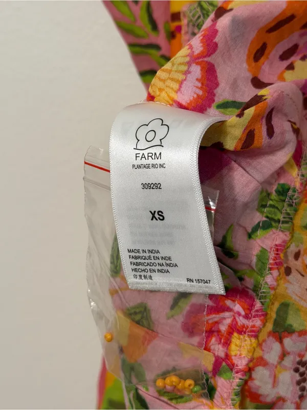 NEW Farm Rio Mixed Fruits Paradise Midi Dress Size XS NWOT Tropical Cotton - Image 10