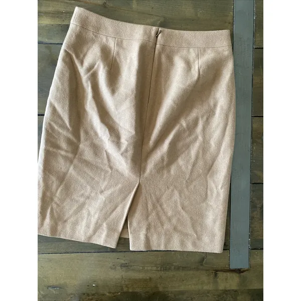J‎ Crew The Pencil Skirt Brown Wool Blend Skirt Size 4 Lined Back Vent Career - Image 5