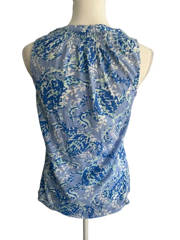 LILLY PULITZER Sea Turtle Blue Tank Top Size Small - Image 7