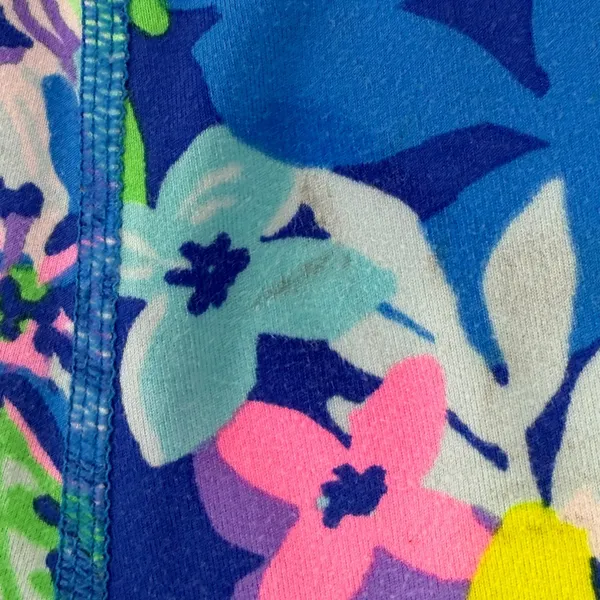 Lilly Pulitzer Luxletic Floral Leggings Blue Pink Mesh Pockets XXS‎ 009750 READ - Image 3