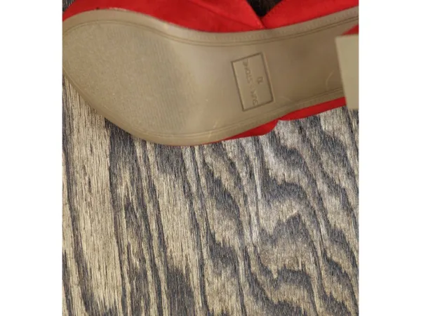 NWT Sun + Stone Block-Heel Open Toe Micro Suede Platform Sandals New Red 10M - Image 10