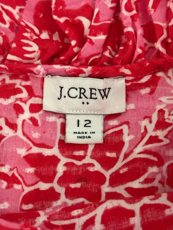 J. Crew Printed Ruffle Midi Dress in Azalea Belvedere Red Floral - Image 4