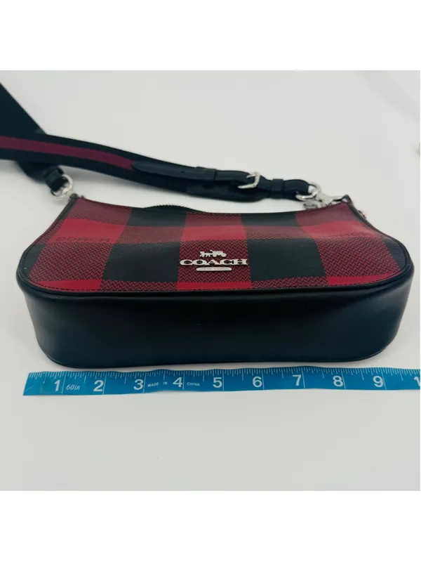 Coach C6818 Jes Crossbody Bag Red Black Buffalo Plaid - Image 8