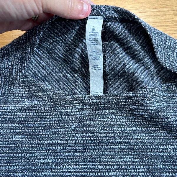 Lululemon Kanto‎ Catch Me Long Sleeve Shirt Coco Pique Black White Rulu Size 6 - Image 7