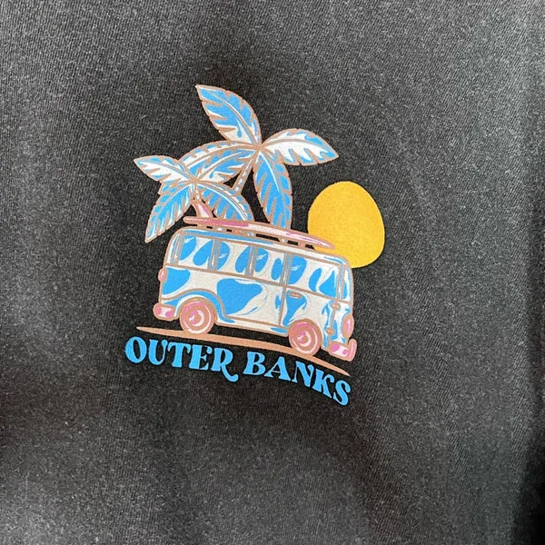 OBX OUTER BANKS NC Vintage Wash Graphic Tee Beaches Unisex T-Shirt Sz L NWOT - Image 2