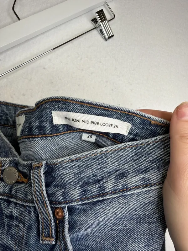 Aritzia Denim Forum The Joni Mid Rise Loose 29L Straight Leg Jeans - Image 5
