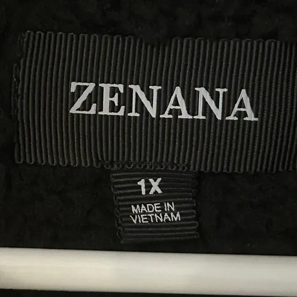 Zenana Black Fleece Pullover Quarter Zip - Image 4
