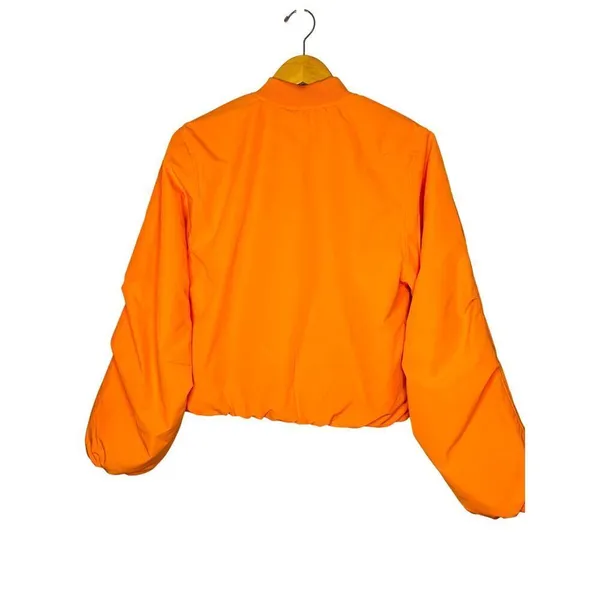 Anthropologie ICHI IHELISO JA Bomber Jacket size 38/ Medium Orange Full zip - Image 3