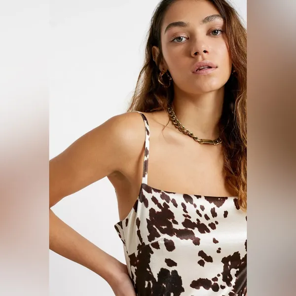Urban outfitters UO Cow Print Sateen Mini Dress - Image 9