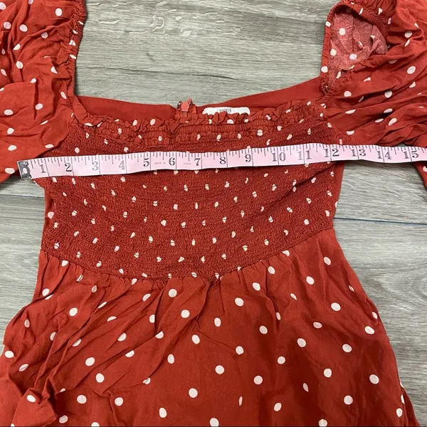 Auguste The Label Polly Sunday Polka Dot Peplum Blouse Red 8 - Image 4