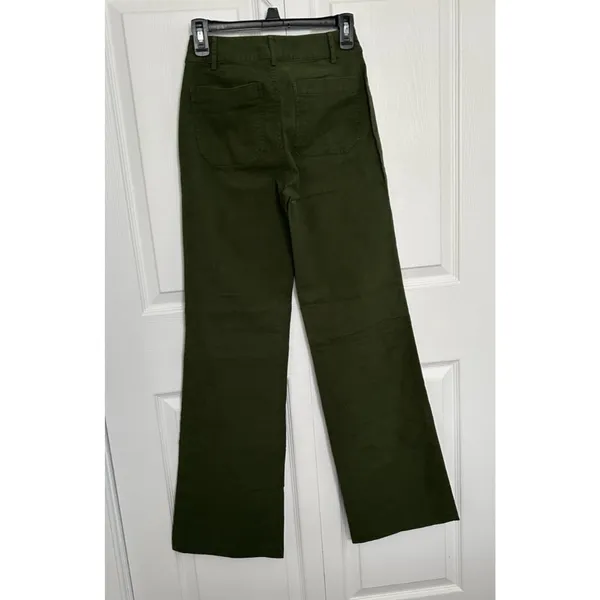 J.Crew $118 Lizzie High Rise Patch Pocket Wide Leg Pant Pine Green Size 24T - Image 11