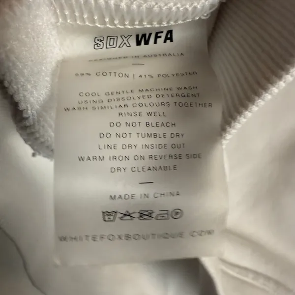 White Fox SDX WFA White Logo Striped Crewneck Long Sleeve Sweatshirt Size Small - Image 7